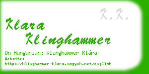 klara klinghammer business card