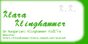 klara klinghammer business card